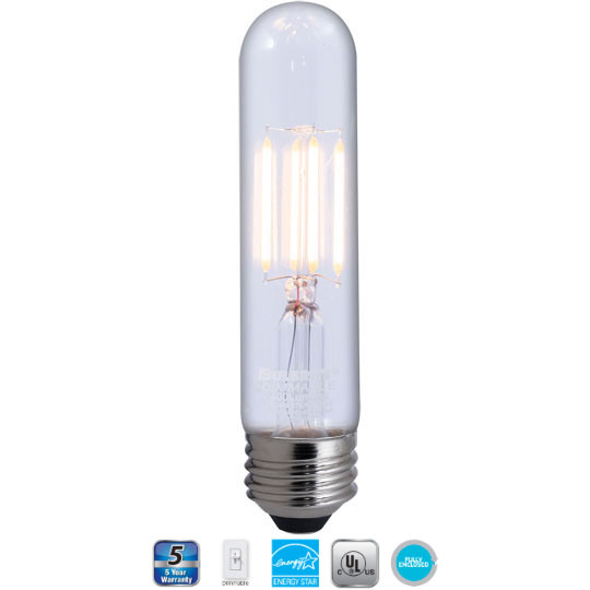 Bulbrite 776681 LED Light Bulb: 5 inch 4 watt 2700K filament tube lamp