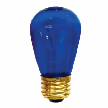 Satin Blue Light Bulb: 11 watt, 130 volt, satin blue, S14, E26