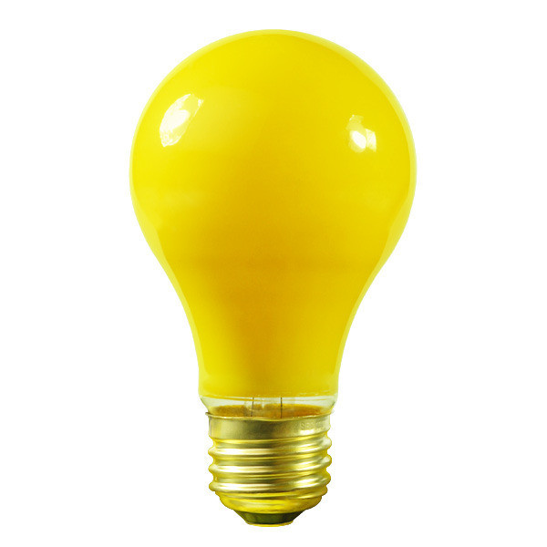 40A/YELLOW Halco 6354 Light Bulb: 40 watt, ceramic yellow, A19, E26