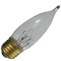 Halco 2015 Light Bulb: 25 watt, 130 volt, clear bent tip, E26